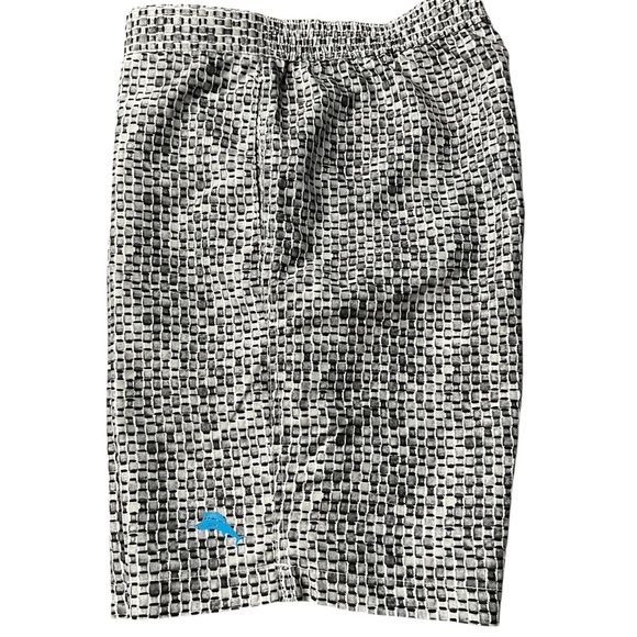 Tommy Bahama Black, Gray and White Board Shorts with Modern Pattern Size Large - Picture 11 of 14